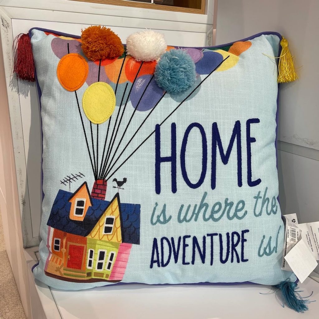 Disney Parks Pixar UP House “Home Is Where Adventure Is” Throw Pillow NEW